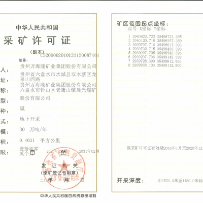 贵州万海隆矿业集团股份有限公司六盘水市钟山区老鹰山镇晨光煤矿采矿权转让图3