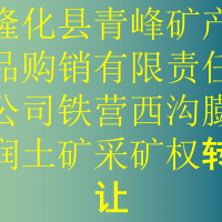 隆化县青峰矿产品购销有限责任公司铁营西沟膨润土矿采矿权转让
