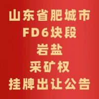 山东省肥城市FD6块段岩盐采矿权挂牌出让公告
