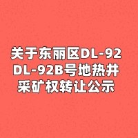 关于东丽区DL-92、DL-92B号地热井采矿权转让公示