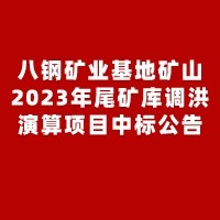 八钢矿业基地矿山2023年尾矿库调洪演算项目中标公告