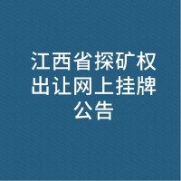 江西省探矿权出让网上挂牌公告（赣自然资网交矿[2023]M004号）