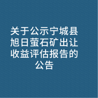 关于公示宁城县旭日萤石矿出让收益评估报告的公告