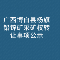 广西博白县杨旗铅锌矿采矿权转让事项公示