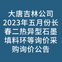 大唐吉林公司2023年五月份长春二热异型石墨填料环等询价采购询价公告