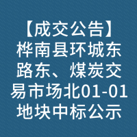 【成交公告】桦南县环城东路东、煤炭交易市场北01-01地块中标公示