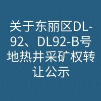 关于东丽区DL-92、DL92-B号地热井采矿权转让公示