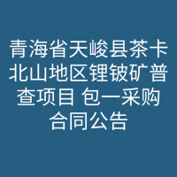 青海省天峻县茶卡北山地区锂铍矿普查项目 包一采购合同公告