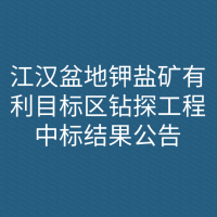 江汉盆地钾盐矿有利目标区钻探工程中标结果公告