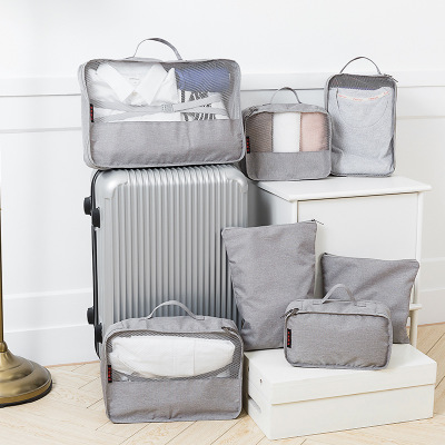 跨境防水收纳袋七件套 韩版多功能行李箱衣物整理旅行收纳包定制