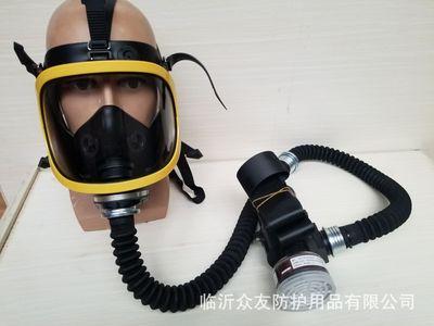 众友2017型便携式充电电动送风防毒滤尘半面具全面罩导气管可加长