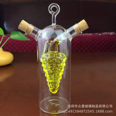 香油瓶小醋瓶装厨房用品 玻璃防漏控油壶 500ml酱油瓶可定LOGO