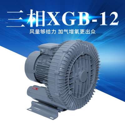 XGB-12三相旋涡气泵物料输送真空吸料风机鱼缸曝气养殖增氧气泵