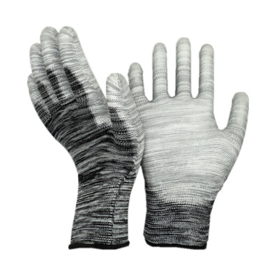 十三针尼龙线PU涂涂胶手套条纹涂层劳保花园园艺工作防护手套批发