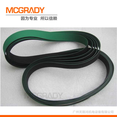 现货供应尼龙输送带 0.8厚绿黑双面粗纹纤维片基带 传送带 小型