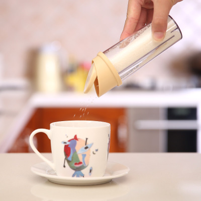 创意厨房自动开盖调味罐 佐料调味置物罐 白糖分量器 自动开盖杯