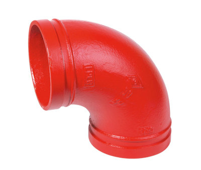 厂家直销沟槽式45度弯头 消防管件 红色喷漆沟槽管件