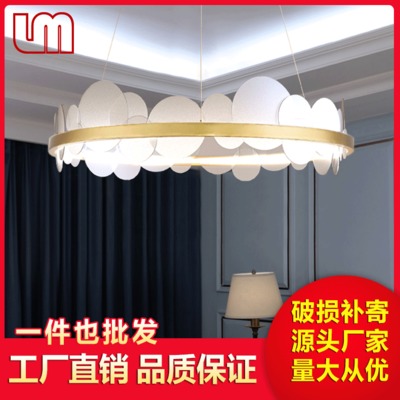创意款后现代卧室吊灯 圆环形led灯卧室餐厅个性北欧客厅吊灯灯具
