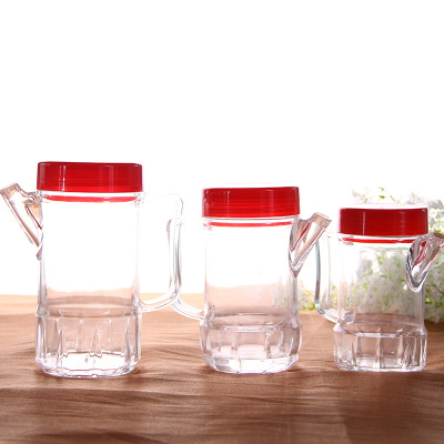 可视透明液体调料亚克力防漏小油壶 酒店厨房透明塑料调味瓶批发