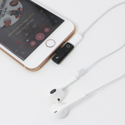 厂家直销新款适用苹果7铝合金充电音频二合一苹果耳机转接头现货