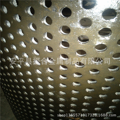 振合金属 厂家直销实厚3.75mm厚铁板筛网25圆孔筛网 优质圆形筛网