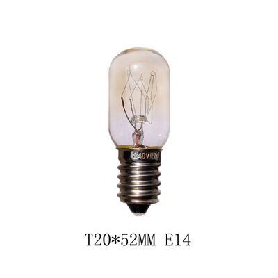 厂家供应 白炽灯T20 E14螺口钨丝灯泡 冰箱灯透明小灯泡
