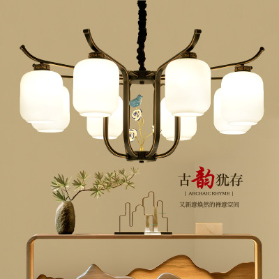 新中式吊灯禅意别墅客厅餐厅卧室书房吊灯现代复古铁艺灯具中国风