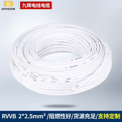 厂家直销白色RVVB2*2.5平方家装白色二芯电线防水铜线护套线批发