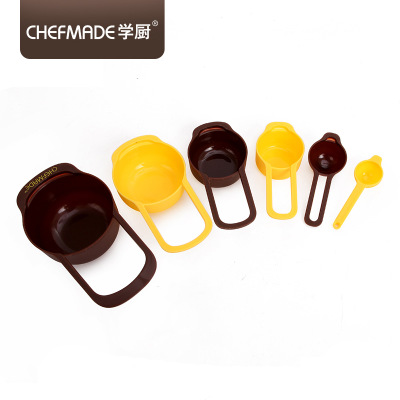 chefmade学厨 DIY烘焙工具量勺6件套量杯量匙套装吸塑装WK9132
