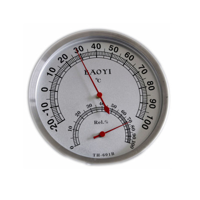 保仪601B不锈钢温度计室内室外高温温度计工业桑拿温湿度计 家用