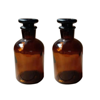 250ml广口茶色试剂玻璃瓶 磨砂密封瓶 棕色透明医药瓶 试验瓶