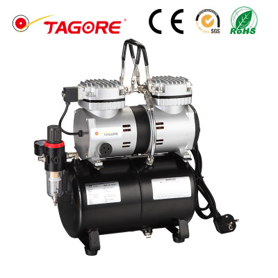 双缸微型气泵喷漆无油静音空气压缩机便携式气罐打气泵空压机220V