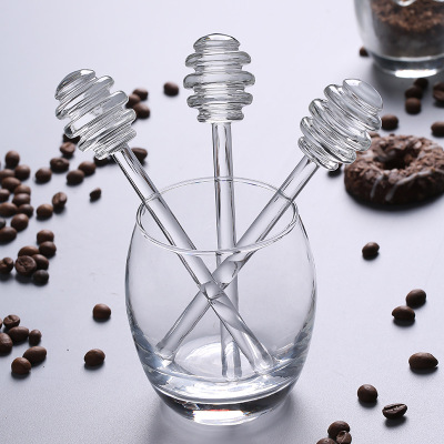 INS欧式实心蜂蜜搅拌棒咖啡搅拌取蜜棒创意果酱棒子玻璃透明出口