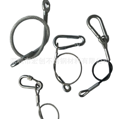316不锈钢丝绳2mm加工端子包胶钢丝绳4mm 运动健身器材配件拉索