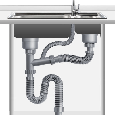 厨房洗菜盆下水管道水槽下水器双槽洗碗池水池排水管套装漏塞配件