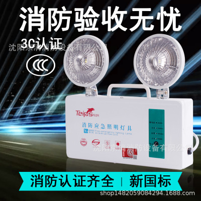 应急灯消防新国标LED消防灯应急照明灯充电双头疏散灯停电家用亮图1