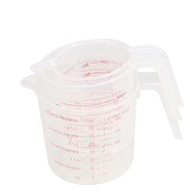 加厚食品级塑料量杯透明带刻度量筒厨房烘焙工具奶茶大容量1000ml