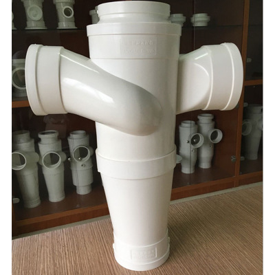 无锡厂家 PVC特殊单立管平面四通 排水管配件漩流降噪消音四通