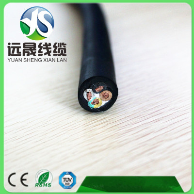 四芯VDE大电缆H07RN-F4*4足平方纯铜橡胶线阻燃欧标正品