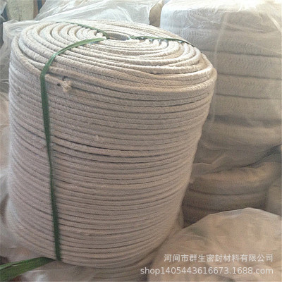 生产批发耐高温陶瓷纤维圆编绳 钢丝加固型陶瓷绳