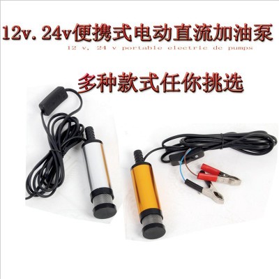 12v24v便携式直流微型抽油泵潜水泵柴油泵输油自吸泵点烟器抽水泵