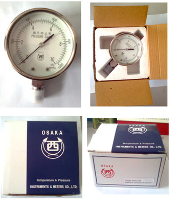 燃气压力表 OSAKA西牌微压表 Y75不锈钢过压防止型微压表