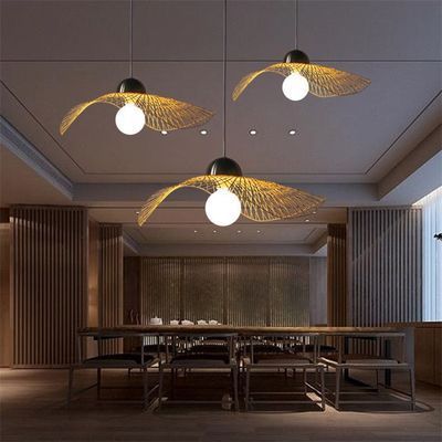热销东南亚竹编艺术吊灯创意个性餐厅茶室装饰灯现代简约餐厅灯具