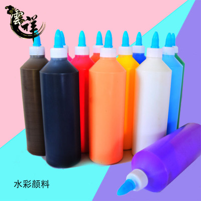 大瓶500毫升水彩颜料儿童绘画石膏彩绘DIY大容量可水洗颜料