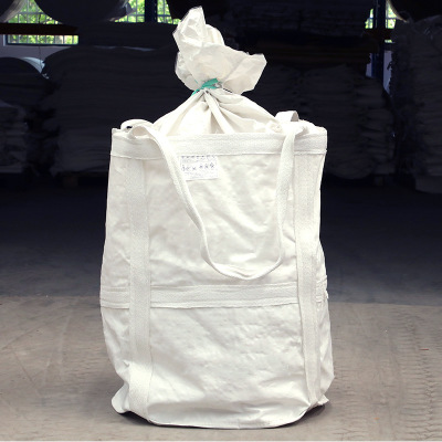 全新吨袋白色1-1.5吨带盖扎口平底集装袋桥梁预压污泥太空编织袋