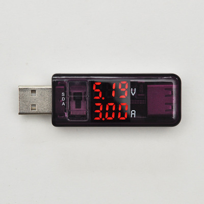 双显USB电流表电压表检测仪测试仪器快速充电手动识别转接头测试