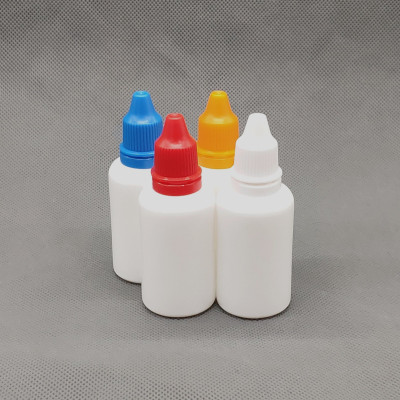 厂家直销塑料瓶30ml白色pe彩盖滴瓶液体瓶30毫升滴眼剂空包装瓶子