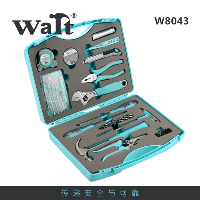 沃尔特家用五金工具箱43件套多功能家庭工具套装手动工具电工维修