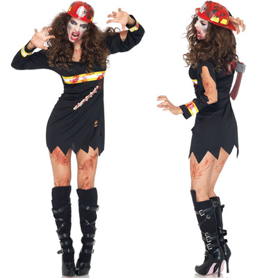 新款欧美消防员游戏制服女海盗服装万圣节派对角色扮演厂家直销