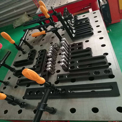 定制 铸铁焊接平台三维工作台机器人焊接定位拼装夹具锁紧销角尺